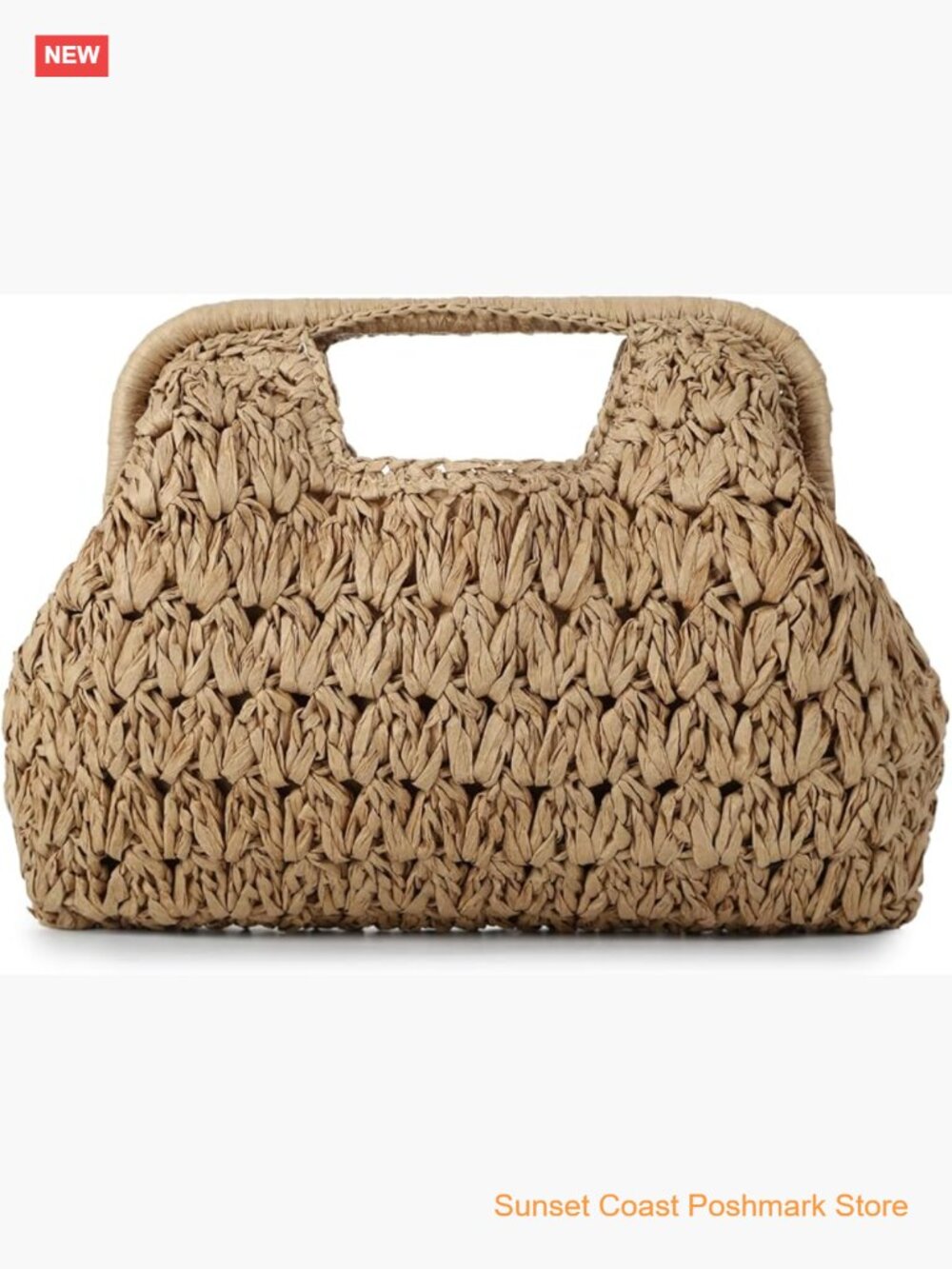 Straw Beach Clutch Purse for Women Woven Dumpling Bag Wicker Purse with Handle
